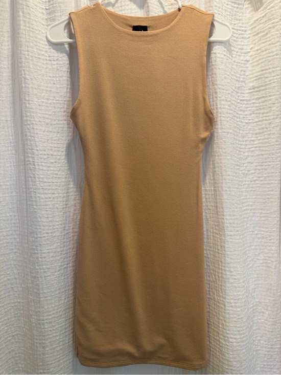 naked wardrobe Dresses & Skirts - Naked Wardrobe NWT Sleeveless Bodycon Mini Dress Neutral Tan Beige